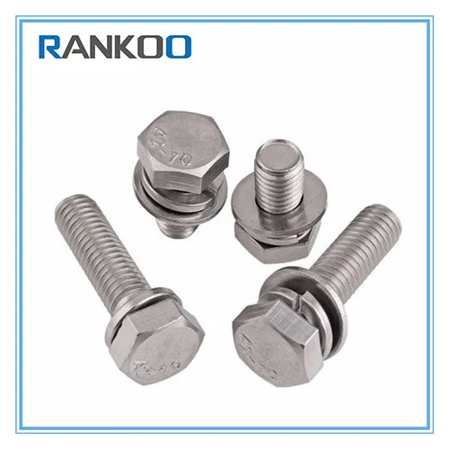 High Quality A2 A4 Hex Bolt Washer Combinations M10X110 M10X120 M10X130 M10X140 