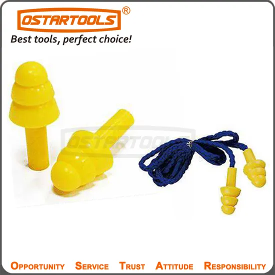 Soft PU Foam Light Orange Ear Plug with Nylon 