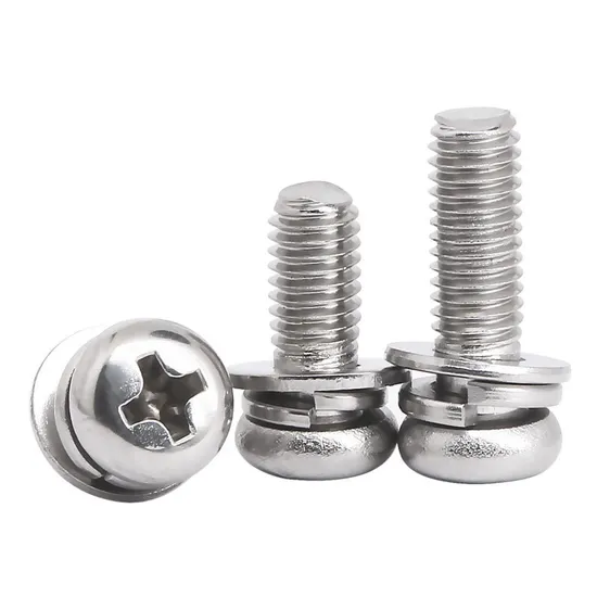 Stainless Steel Cross Pan Head Screws Combinations with Washers 