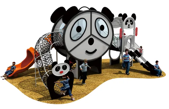 Panda Series Giant Panda Head Drilling Mesh Slide Combination 