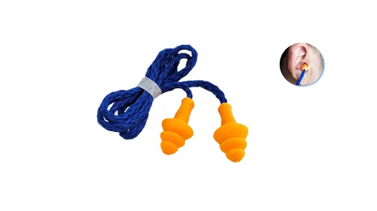 Safety Corded Silicone Noise Reduction Hearing Protection Earplugs